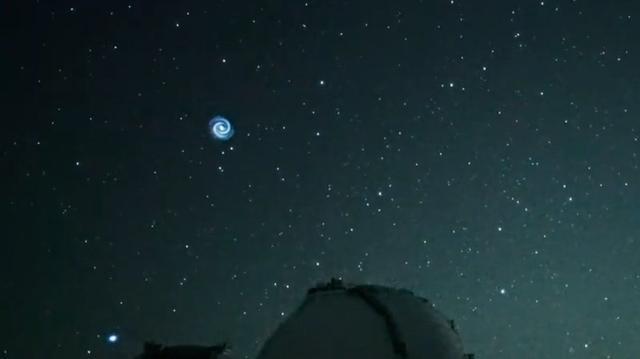 Scientists at the Subaru Telescope in Maunakea posted a time-lapse of a blue spiral that showed up in the night sky over Hawaii Jan. 18.