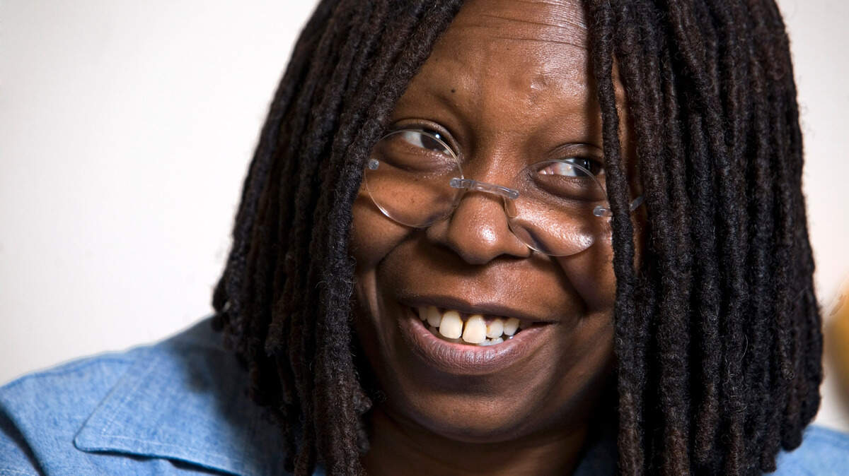 Whoopi Goldberg responds during an interview in her dressing room in New York Thursday July 31, 2008. Goldberg, 52, a co-host on the ABC’s “The View,” is spending her six-week vacation from the TV show to star in the Tony-nominated roller-skating musical “Xanadu” on Broadway as one of the show’s evil sisters, Caliope.