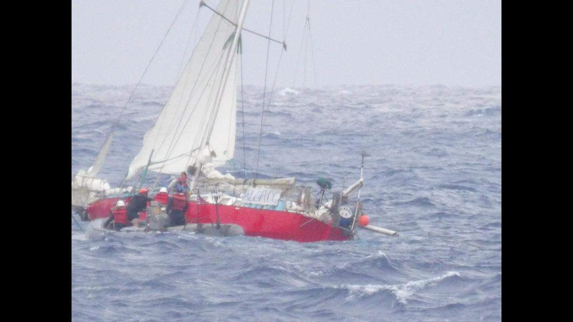 The woman and her child called for help on Saturday, Aug. 24, and were not removed from the damaged sailboard until Wednesday, Aug. 28, officials say.