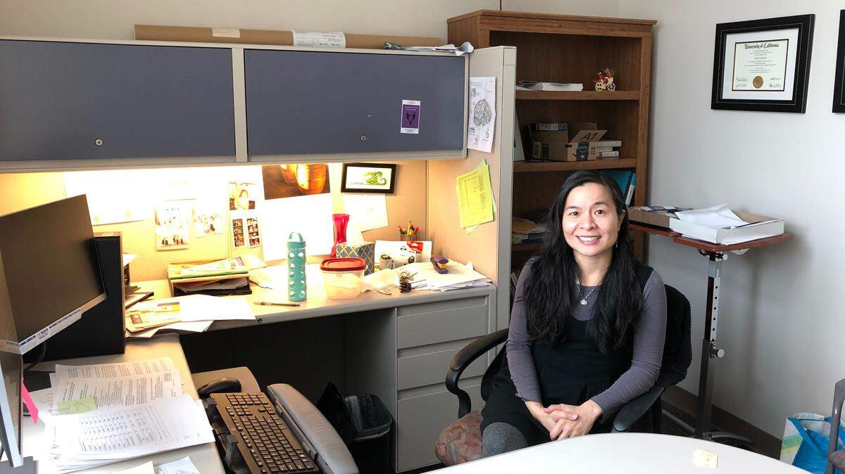 Oanh Meyer, an assistant adjunct professor with the University of California, Davis, discusses her work with Alzheimer’s disease in her office at the UC Davis Department of Neurology in Sacramento.