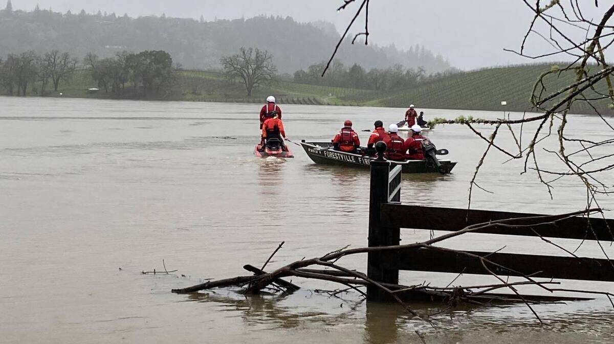 A 911 call from a woman trapped in her car by flooding in Forestville leads to the discovery of her body hours later, California cops say.