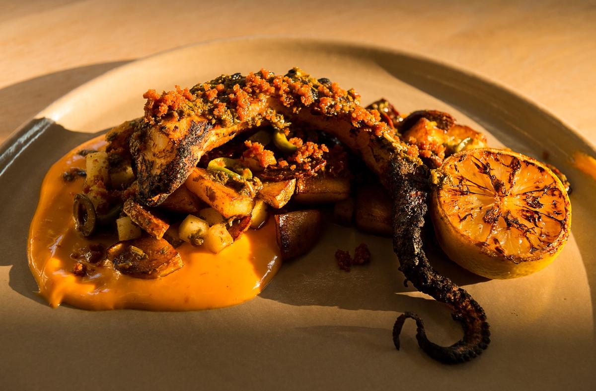 The charred octopus starter at Beast and Bounty in Sacramento in 2018.