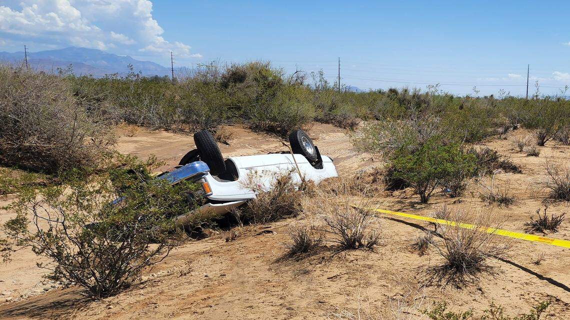A pickup truck found upside-down in a wash after a flood the night before contained the body of a man, Arizona officials said.