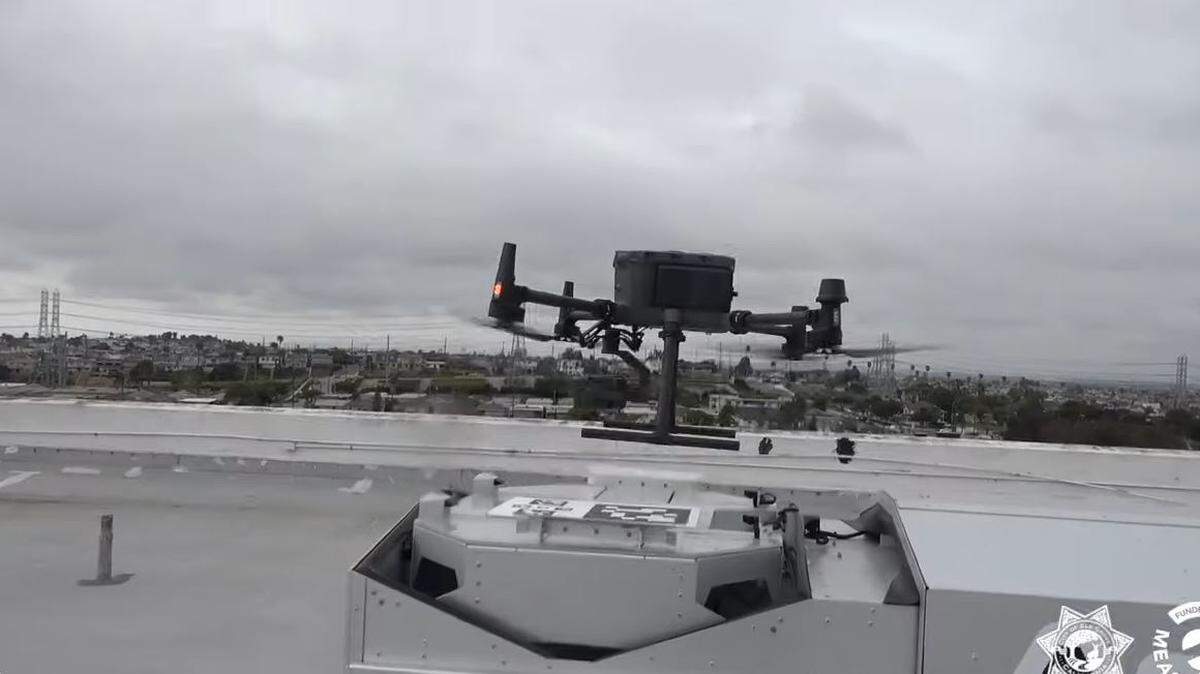 A demonstration video released by the Elk Grove Police Department shows a drone being deployed as a first responder. The department is in the testing phase but plans to have three aerial drones online for use in the city by the end of 2024.