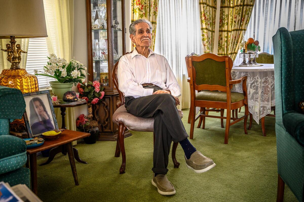 Henry Guerrero, who celebrates his 100th birthday on Sunday, May 19, lives with his 94-year-old wife Alice in Foothill Farms. Photographed on Tuesday, May 14, 2019.
