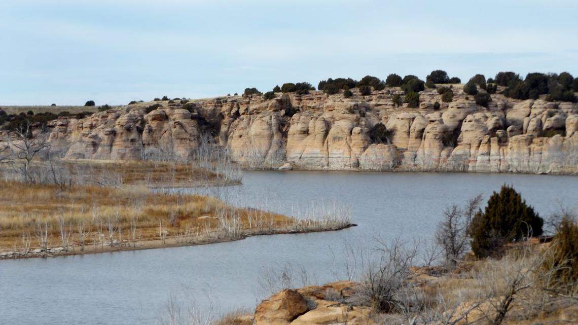 In this Jan. 23, 2020, photo, Two Buttes Reservoir in southeast Colorado is shown. A man’s body was found on Sept. 2, 2021, in Black Hole pond near the reservoir, four days after he was reported missing.