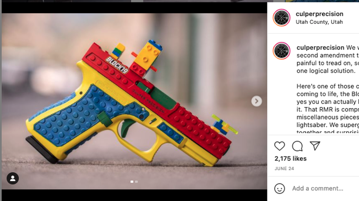 A gun covered in Lego bricks, called a Block 19 by Culper Precision, led to Lego asking the gun company to stop making the product.