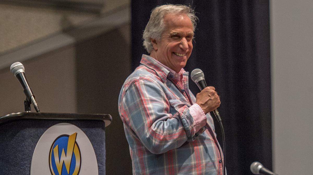 Award-winning actor, producer, director and author Henry Winkler talked about his roll in Happy Days and said he felt his biggest accomplishment was the books he authored on Sun., June 21, 2015 in Sacramento, Calif., at Wizard World Comic Con. He also inspired the crowd as he talked about he and his son who both suffered from dyslexia.