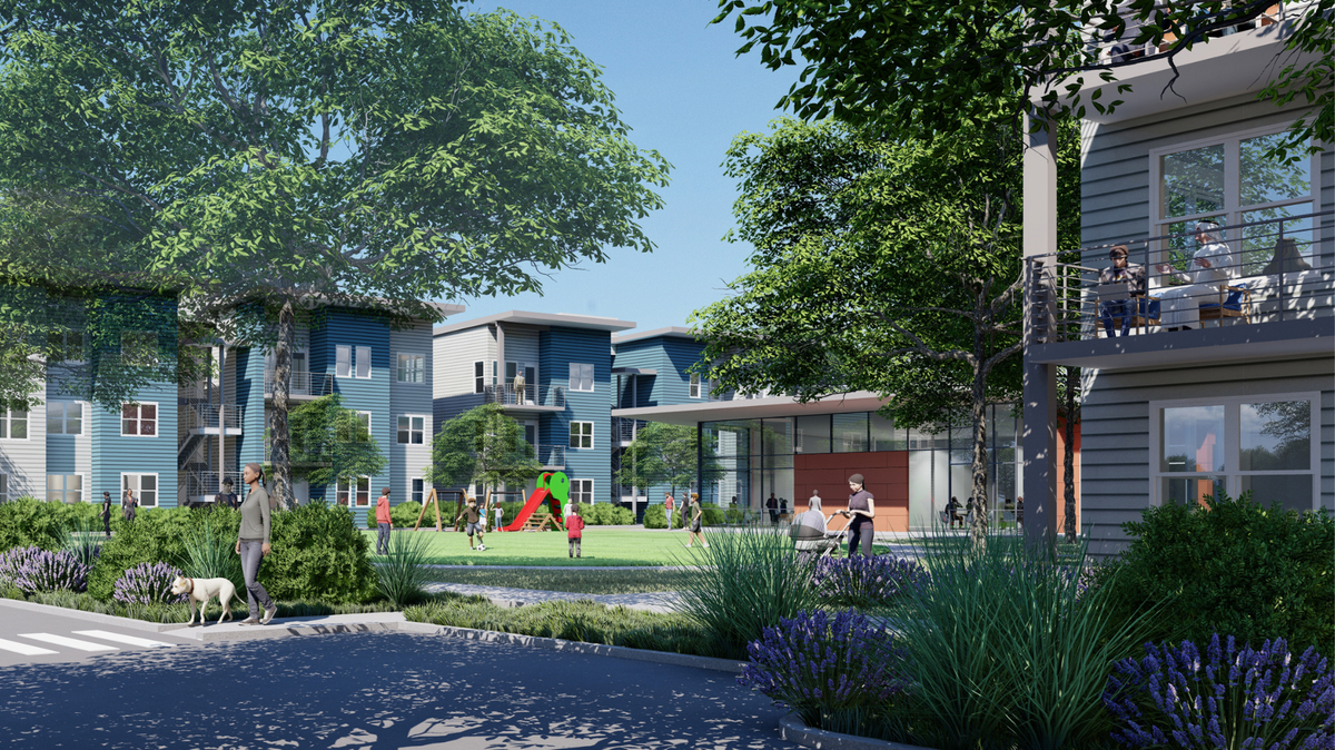 Mogavero Architects designed San Juan Apartments for Mutual Housing California, and Sunseri Construction is building it. There are one-, two- and three-bedroom units.
