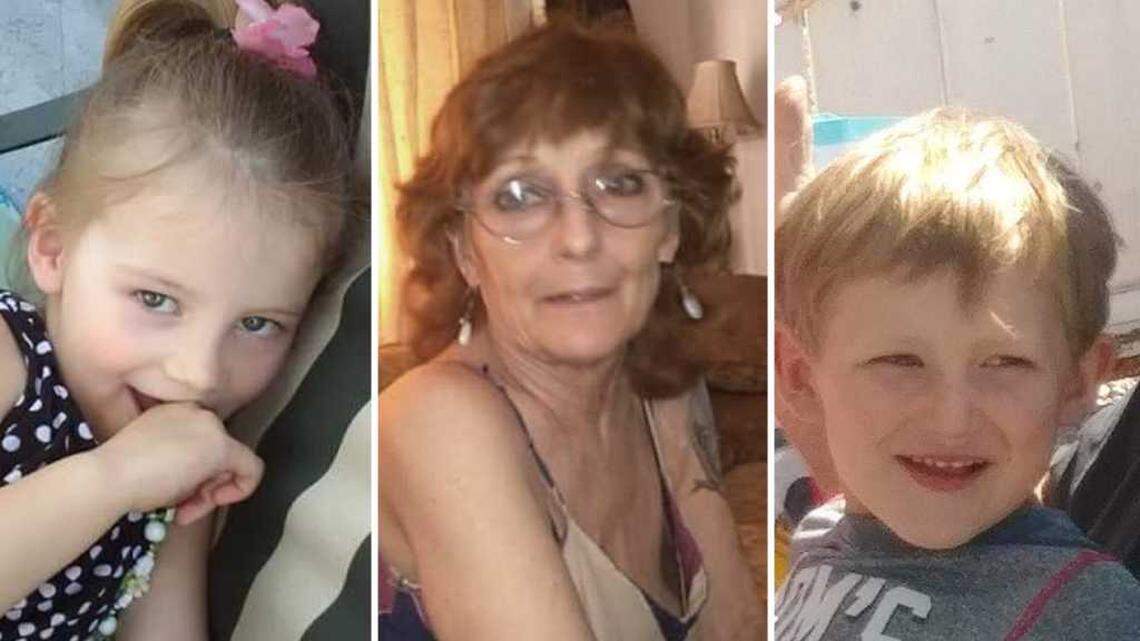 Two children and their great grandmother have been missing since Thursday night in the Carr Fire in Redding, according to family members. They are, from left, Emily Roberts, 5; Melody Bledsoe, 70; and James Roberts, 4.