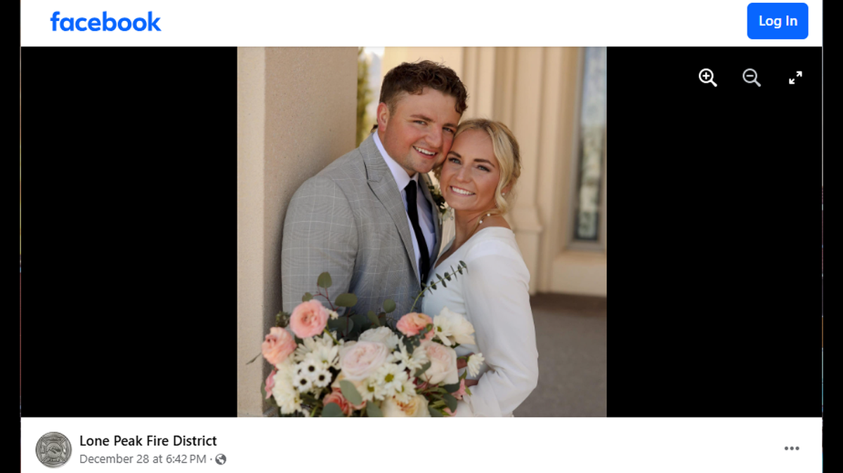 Morgan Hughes, 22, from Utah, died from a complication little more than a week after giving birth to twins. Her father is part of the Lone Peak Fire District.