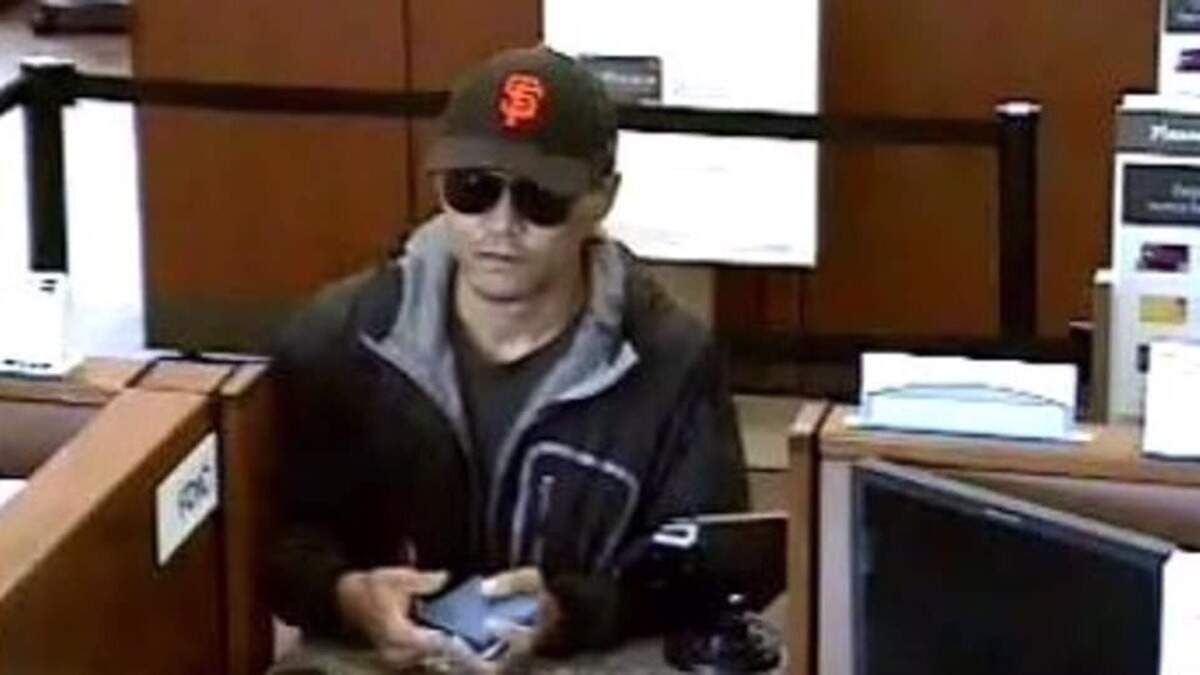 A suspect is seen on camera in a robbery at a Wells Fargo Bank in Mill Valley on Sept. 7, 2019.