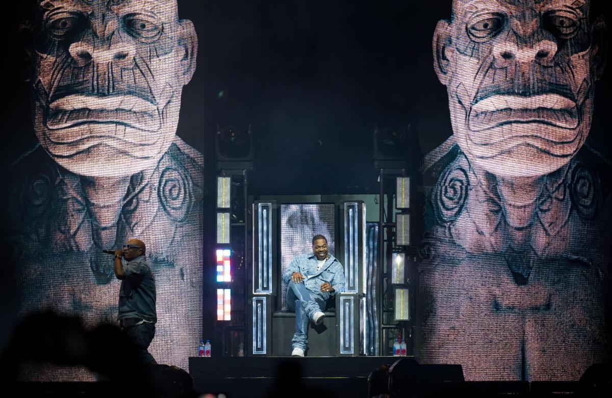Busta Rhymes performs before headliner Curtis “50 Cent” Jackson on The Final Lap Tour, also featuring Jeremih, at Golden 1 Center on Monday, Sept. 4, 2023, in Sacramento.