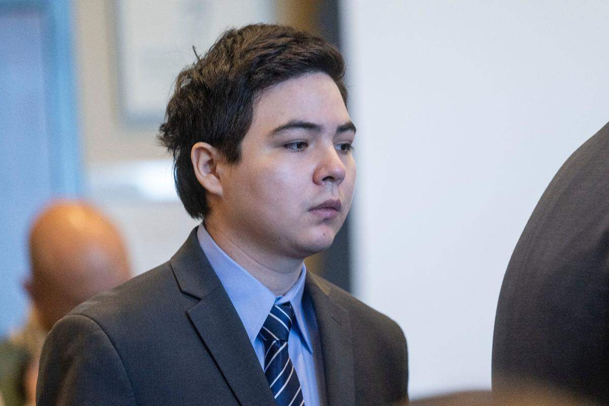 Carlos Reales Dominguez, the former UC Davis student accused of a stabbing spree in Davis, takes the stand in his defense Monday, June 2, 2025, in Yolo Superior Court in Woodland.