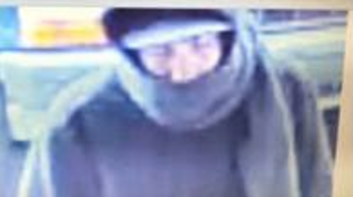 A surveillance photo shows a man sought in the Feb. 22, 2018 robbery of the Tri Counties Bank on Sutton Way in Grass Valley.