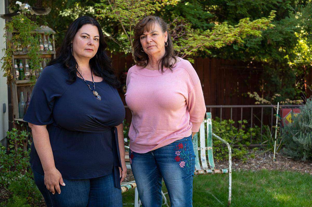 Crystal Lopez and her mother Gina Petracek speak on Monday, April 5, 2021 in Shingle Springs about the blunt force trauma death of Petracek’s mother Vonnie Gidio at The Landing, a Carmichael independent senior living center, in November 2020.