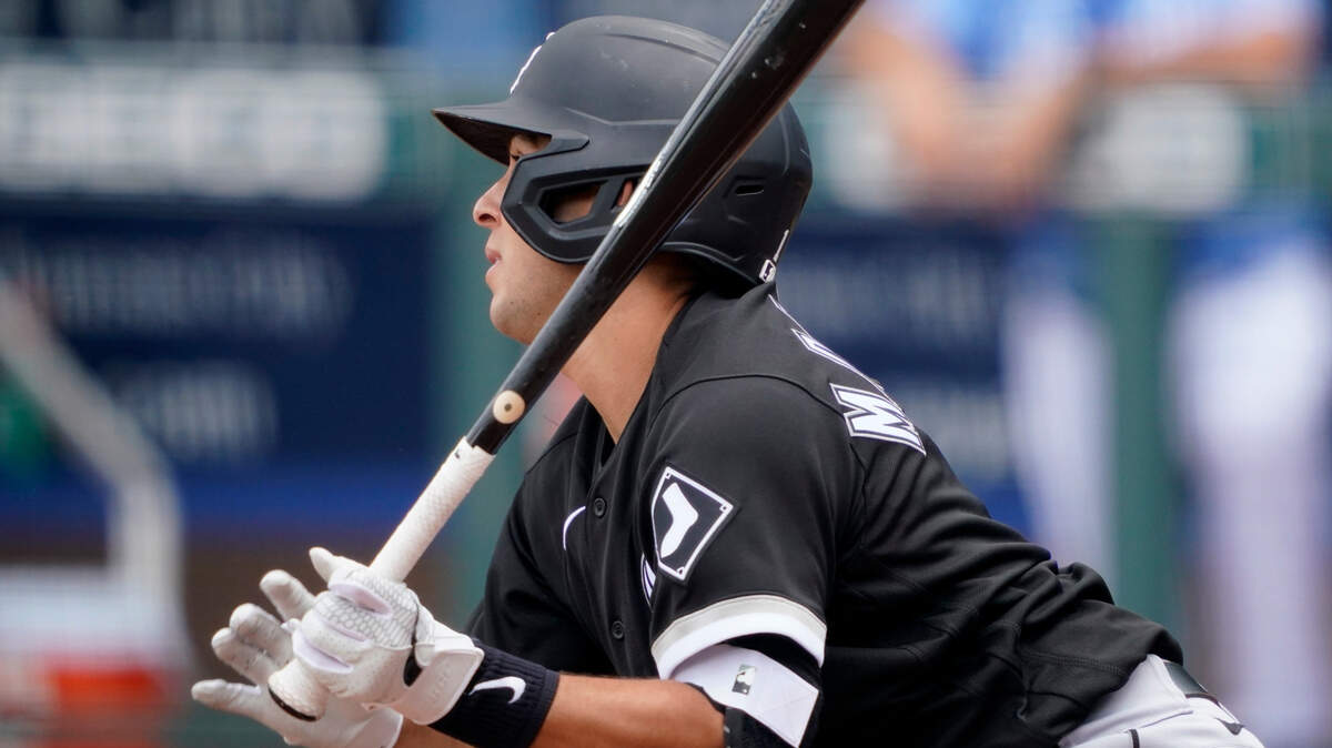 Chicago White Sox infielder Nick Madrigal get his first major league hit, a third-inning single, on Sunday against the Royals in Kansas City, Mo. The Elk Grove High graduate had four hits in a 9-2 victory.