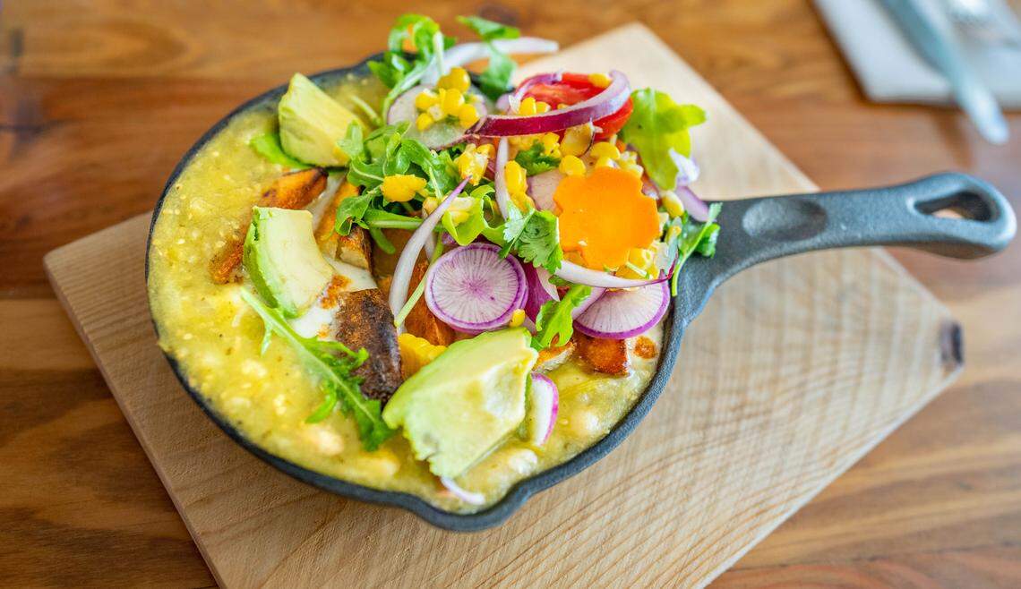 Mother’s menu consists of a wide variety of vegetarian and vegan friendly meals, including chili verde, ready to serve on Sept. 12, 2023.