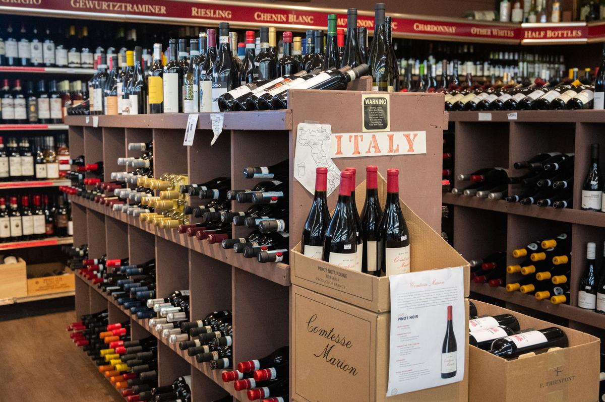 Italian wines sit on the shelfs of the Corti Brothers’ grocery store in East Sacramento on Wednesday, June 26, 2024. “We’re a service business,” general manager Rick Mindermann said. “It’s not just buying and selling groceries, but it’s also continual education to learn about food so we can know these things and pass them on to our customers.”