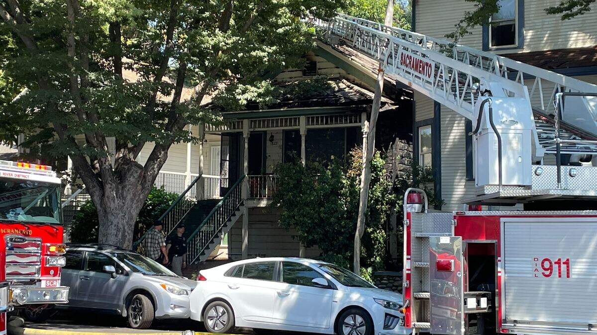 Firefighters responded to a blaze that affected two homes on the corner of 19th and N Streets on Monday, Aug. 11, 2025. The fire likely began between the two buildings, a Sacramento Fire Department spokesperson said.