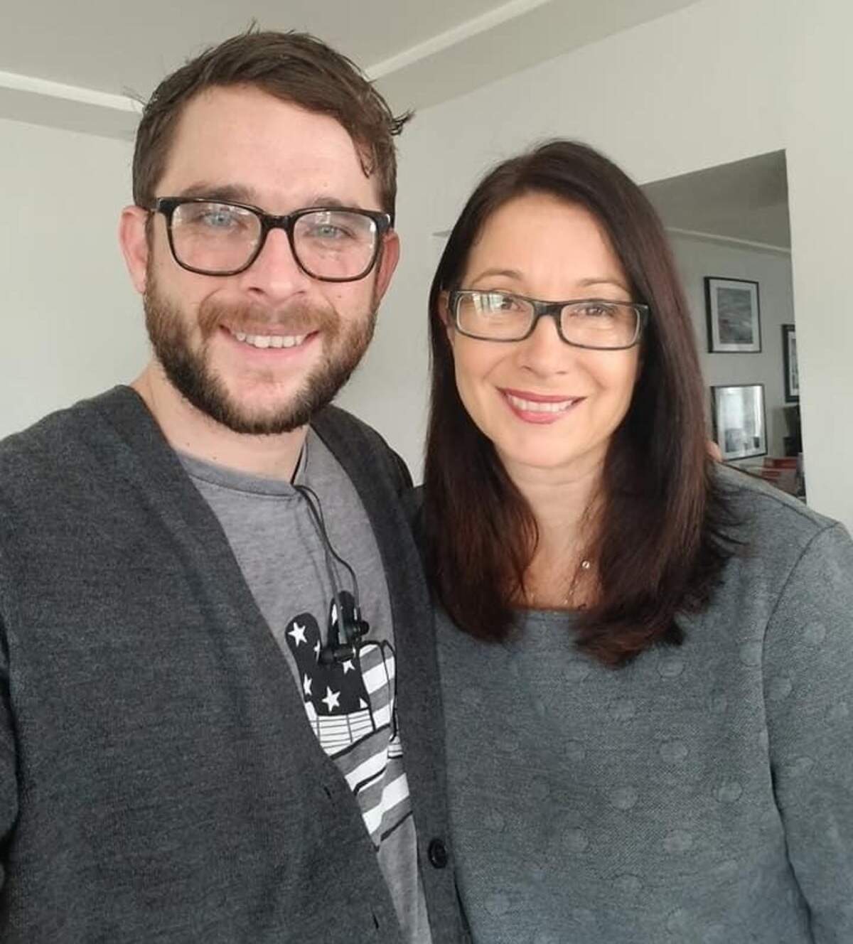 Andree Scanlon, right, with her son, Stephen, left.