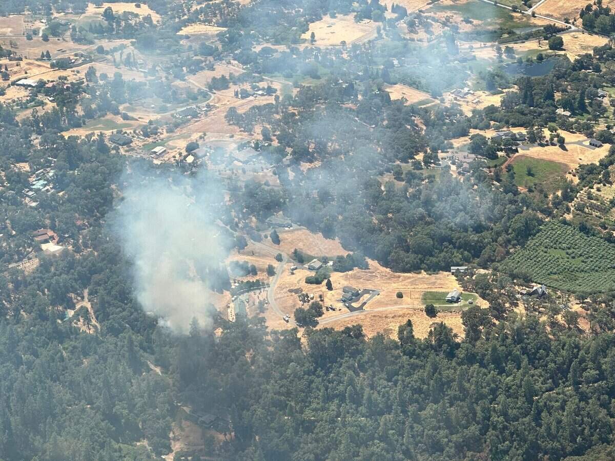 Cal Fire and Placer County Fire Department firefighters are at the scene of a 2 to 3 acre vegetation fire off of Meyer Lane in Placer County on Sunday. According to Cal Fire, some structures are threatened.