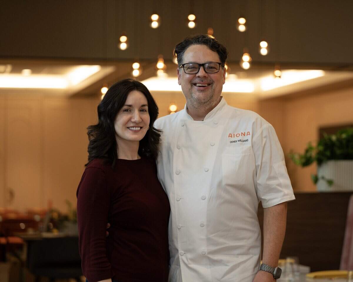 Aiona owners Elizabeth-Rose Mandalou and Chef Deneb Williams at Aiona on Wednesday, April 16, 2026 in Sacramento.