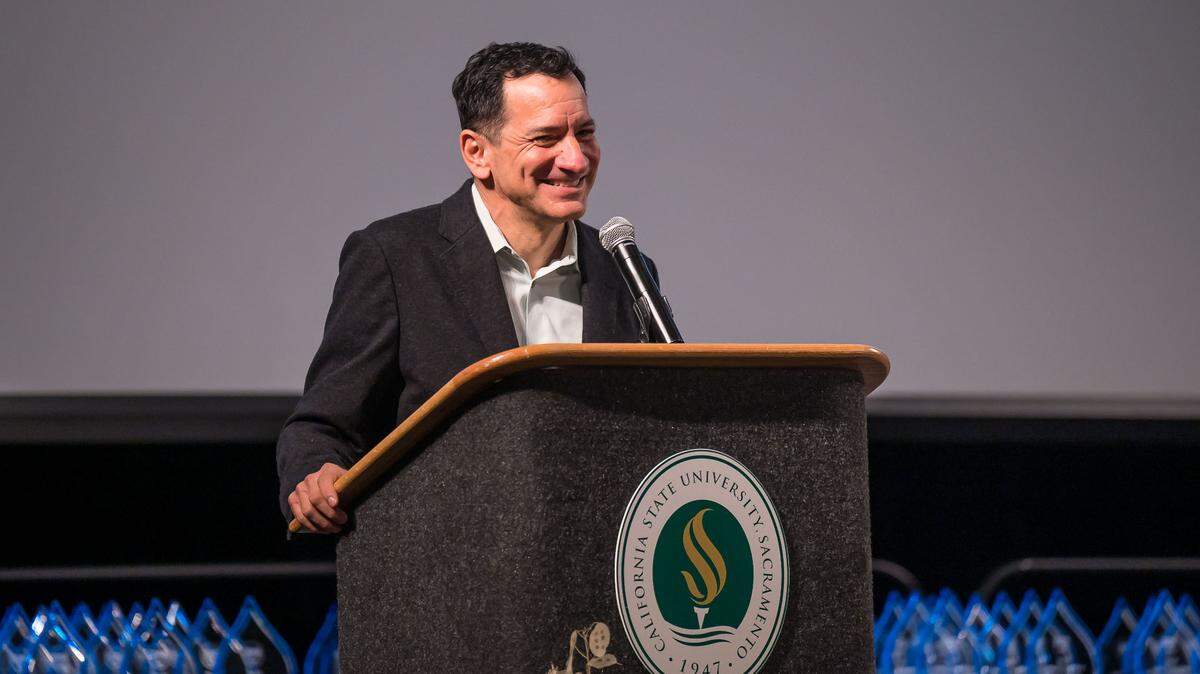 State Assembly Speaker Anthony Rendon, D-Lakewood, greets attendees March 22, 2023, to an event hosted by The Sacramento Bee’s Equity Lab and Nehemiah Emerging Leaders Program honoring Black, Latino and Asian American Pacific Islander Change Makers at the University Ballroom at Sacramento State.