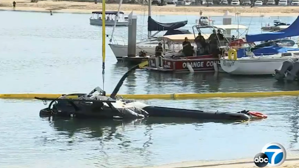 A police helicopter crashed off Newport Beach in California on Feb. 19, 2022, police said. One officer died and another was released from the hospital after being in critical condition.