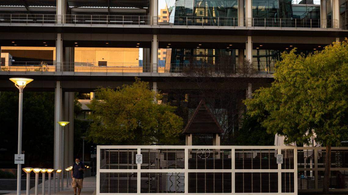 The California Public Employees’ Retirement System, or CalPERS, headquarters buildings are photographed Thursday, Sept. 16, 2021, in downtown Sacramento. 