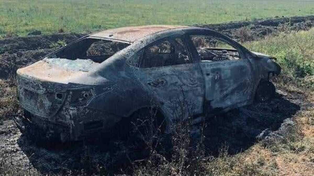 Farm workers found a missing Sonoma County elderly man in a field with his burned car nearby on Saturday, April 24, 2021, near County Road 36 and County Road 106 in Yolo County, California.