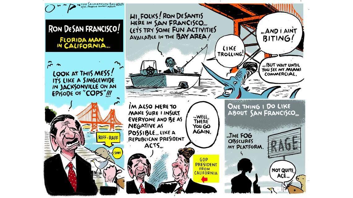 Who is that appearing out of the San Francisco fog? Why, it’s Gov. Ron DeSantis! | Opinion