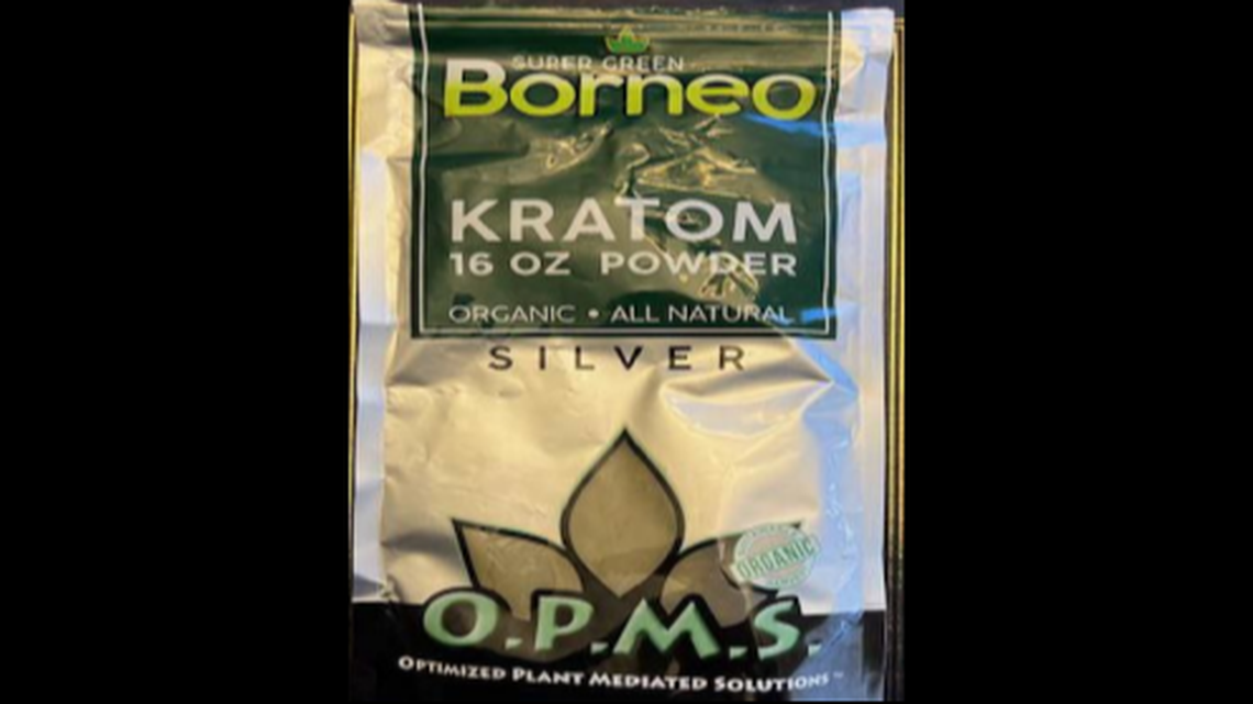 OPMS Silver Super Green Borneo kratom powder.