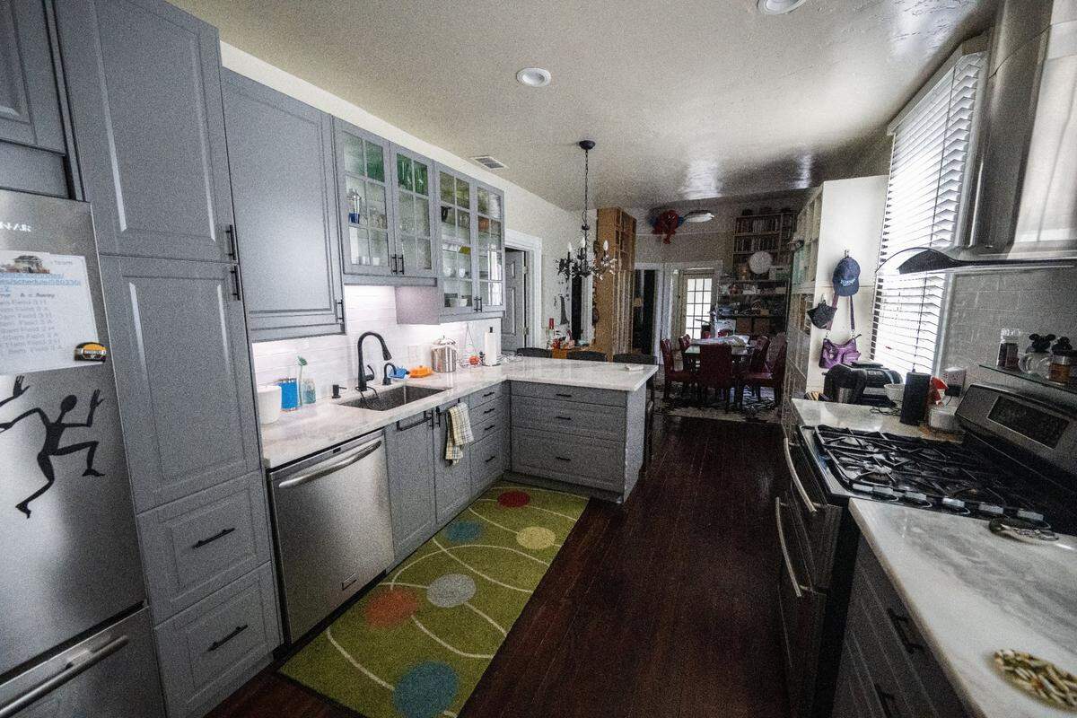 A view from the kitchen at the former home of notorious Sacramento serial killer Dorothea Puente. Current owners Barbara Holmes and Tom Williams said that a wall, since removed, would have concealed some of her murderous activities. 