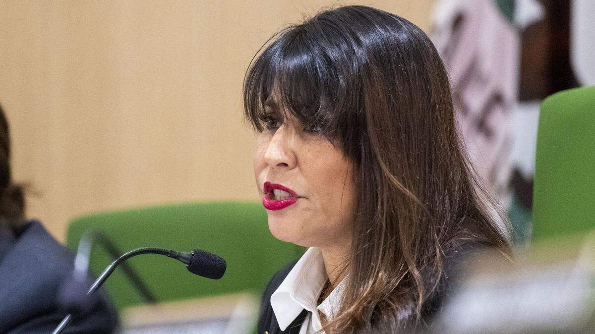 Assemblymember Liz Ortega, D-San Leandro, speaks during a hearing in 2025. Ortega has introduced Assembly Bill 1818, which would make changes to California’s higher education labor law, requiring the university system to honor contracts with unions even if the Legislature makes budget changes.
