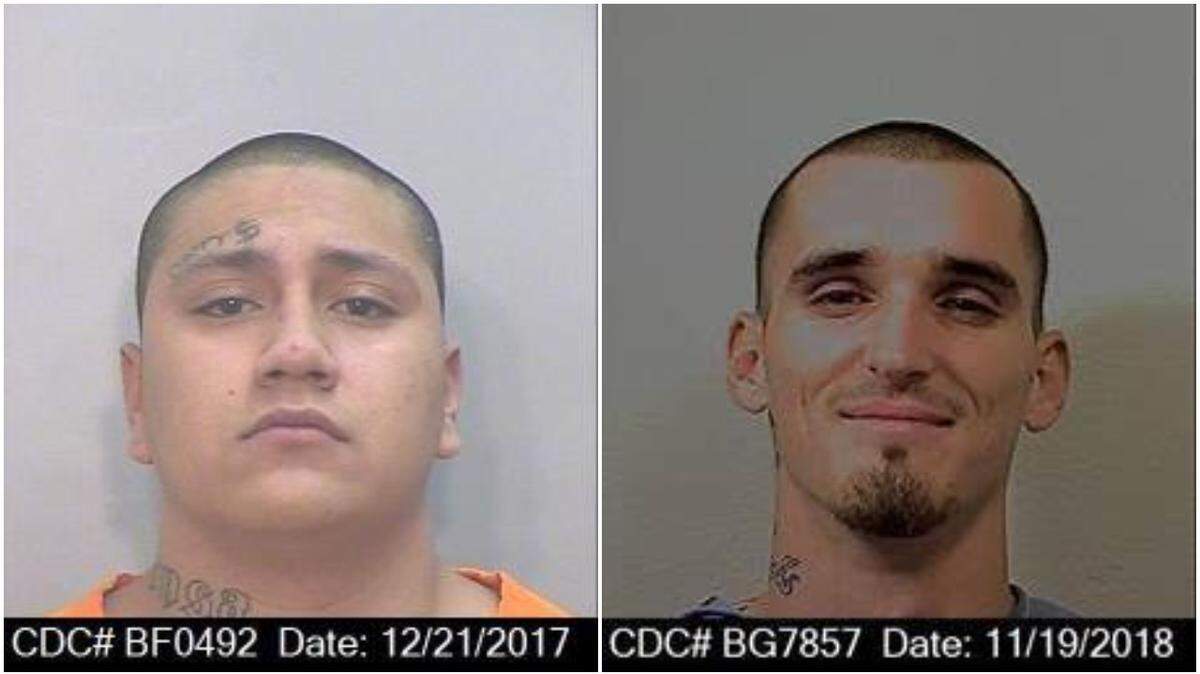 Officials search for Shalom Mendoza, left, who went missing from the San Quentin State Prison on Wednesday evening, and Justin Franks, right, who went missing from the Folsom State Prison Saturday evening. Anyone who sees these inmates is asked to call 911 immediately.