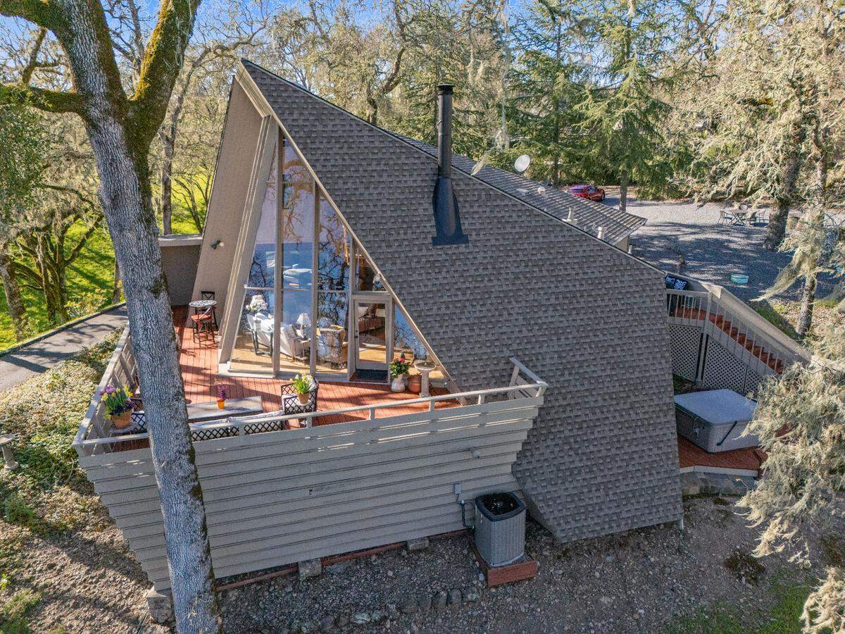 The geometric home in the Sonoma County wine country is on the market for $2.275 million.