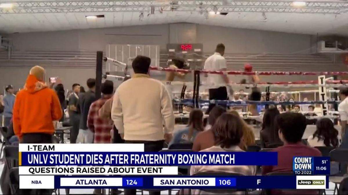 A 20-year-old college student has died after taking part in a charity “fight night” boxing match organized by a University of Nevada, Las Vegas, fraternity.