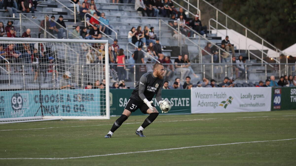 Goalkeeper Danny Vitiello made five saves as Sacramento Republic took a 2-1 win over Monterey Bay on Saturday, April 2, 2022.