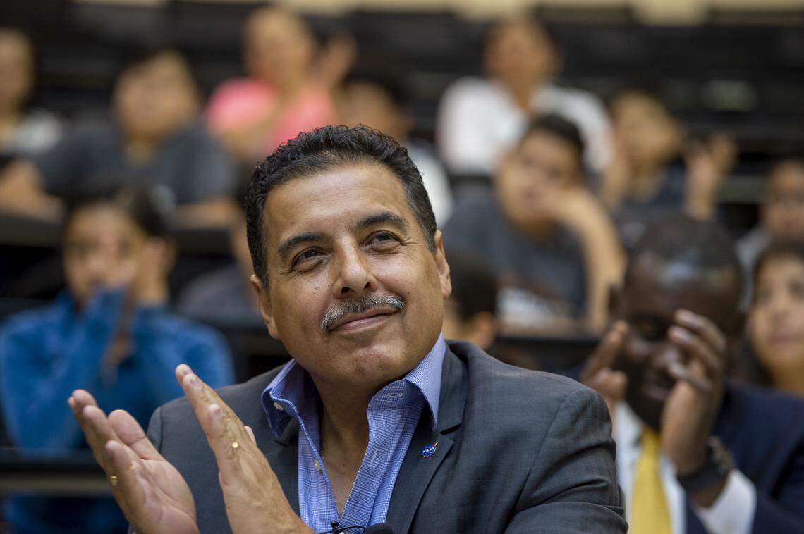 Former astronaut and American engineer José Hernández sitting in the audience at the inaugural ceremony of the University of the Pacific’s Oak Park ‘Reach for the Stars’ STEM summer academy on Monday, June 24. The academy was founded in partnership with the Sacramento City Unified School District and the Sacramento Municipality Utility District.