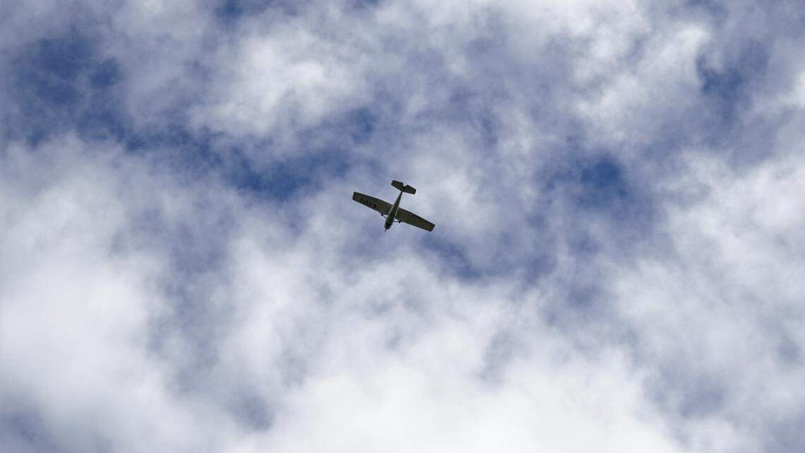 A door fell from a single-engine plane (not the one pictured) near a shopping center on Nov. 18, 2022, in Henderson, Nevada, officials said.