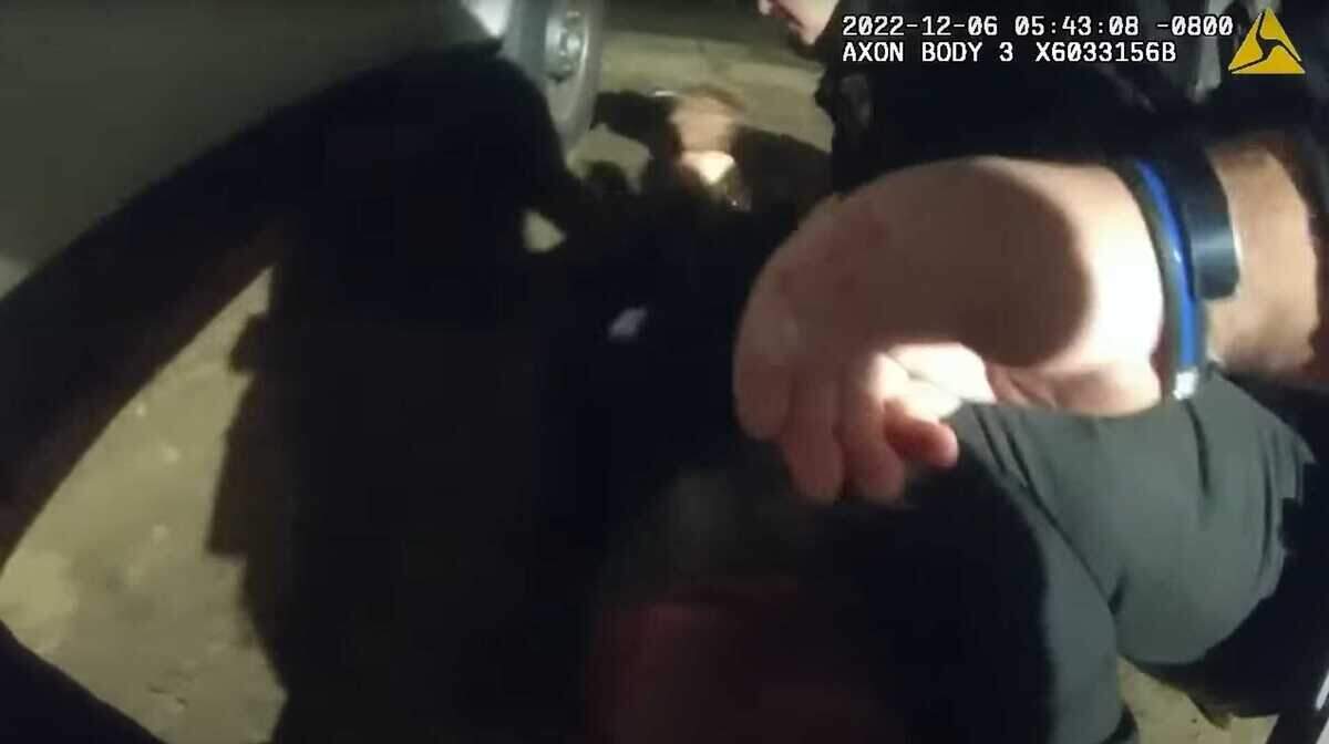 An image taken from video shows Sacramento County sheriff’s deputies trying to subdue a theft suspect Tuesday, Dec. 6, 2022, on Whisperwillow Drive in south Sacramento. The man struggled with deputies and was taken to a hospital for a serious medical emergency.