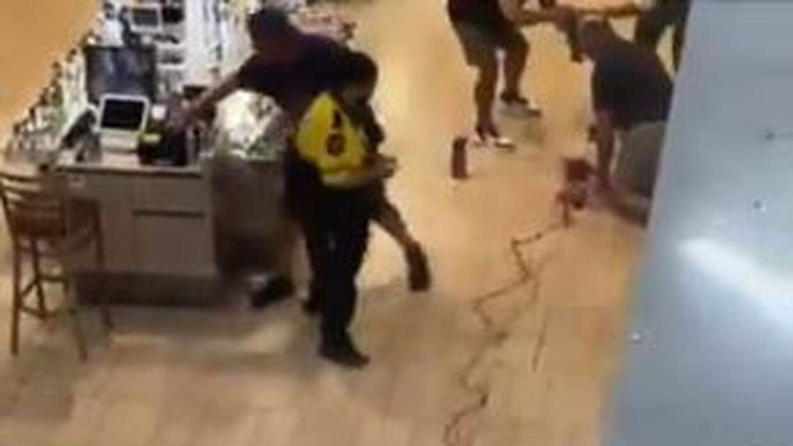 An Arrowhead Towne Center shopper in Glendale, Arizona, suffered severe lacerations when a decorative pane of glass fell from the ceiling onto him.