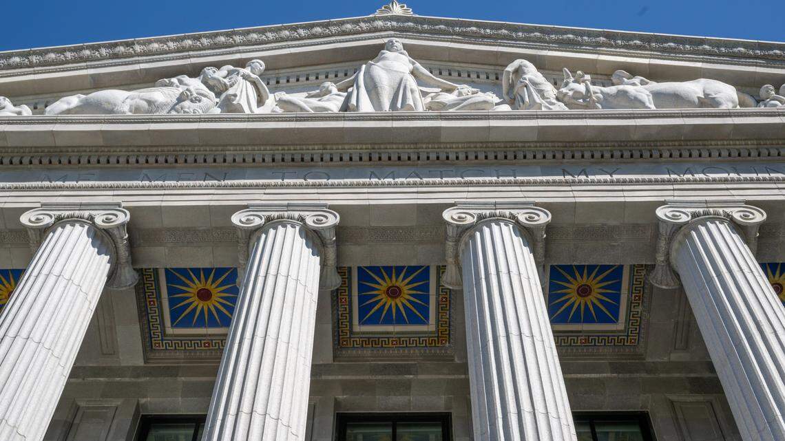 The exterior of the Jesse M. Unruh Building in Sacramento on March 9, 2026. Reopening after a multi-year $169 million rehabilitation, the 1928 building houses the state Treasurer's Office.