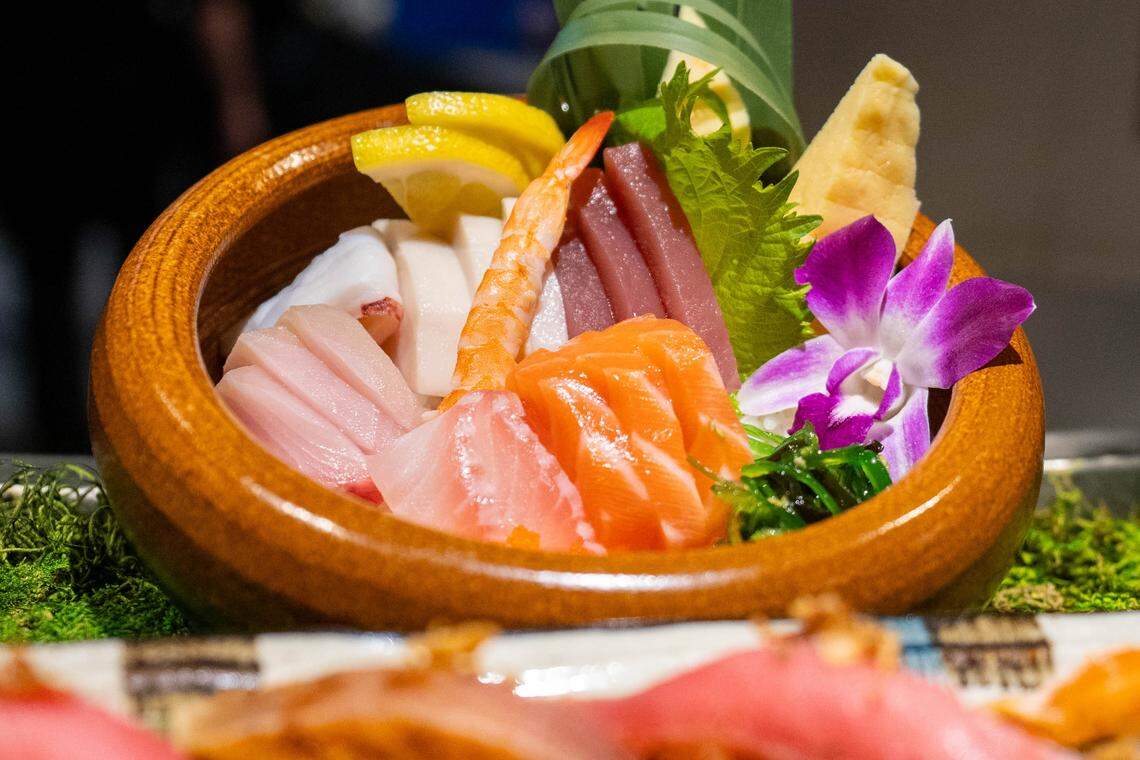 The chirashi don is ready to serve at Pier 50 Sushi in Sacramento on Tuesday.