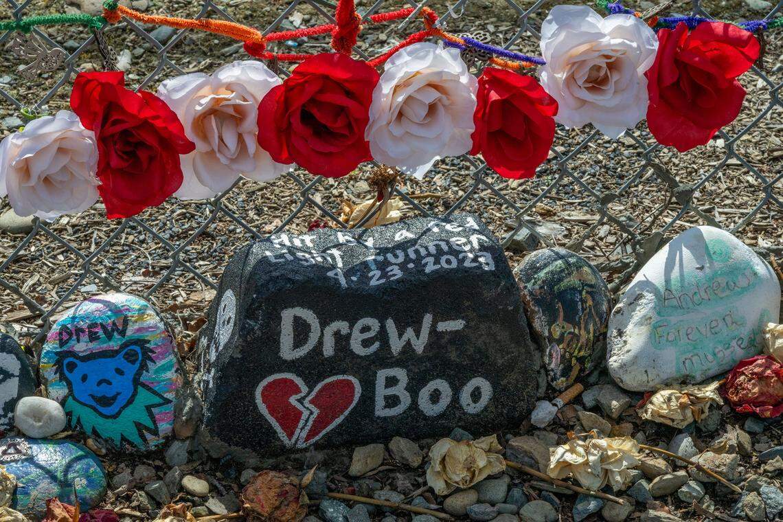Andrew Pringle, who was struck by a car and later died in 2023, is remembered at a memorial near the site of the crash that killed him in Rosemont. His sister, Erika Pringle, said that once people learned of his death, they began placing painted rocks at a memorial she and friends created near the Watt/Manlove light rail station at Folsom Boulevard and Manlove Road. Her nickname for her brother was “Drew-Boo.”