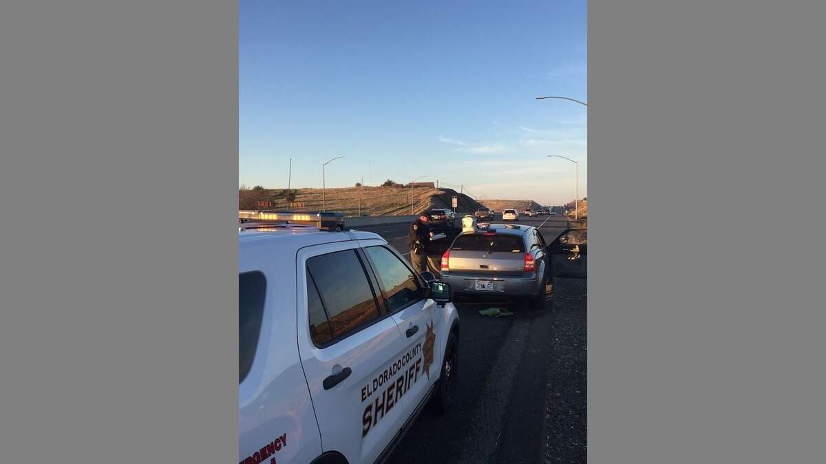 The vehicle the suspects were driving in, Jan. 3, 2018. Three people were arrested on Thursday for stealing credit cards, checks, mail and possessing drugs the El Dorado County Sheriff’s Office said Friday morning on its Facebook page.