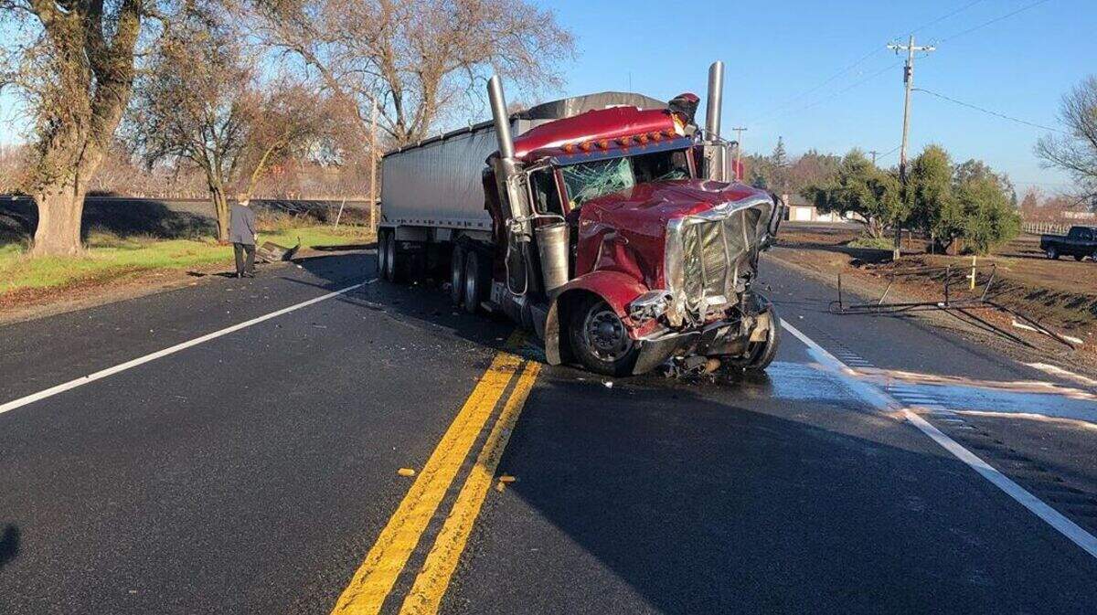 A crash involving a big rig has closed Highway 99 Monday, Dec. 30, 2019, near Live Oak, authorities say.