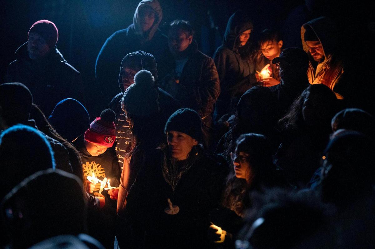 Family and friends of Tyre Nichols light candles during a vigil at Regency Skate Park in Sacramento, Calif., on Jan. 30, 2023. Nichols died Jan. 10, 2023, three days after he was severely beaten by five Memphis police officers during a traffic stop.