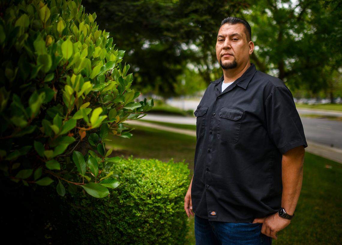 Abraham Pinedo, a materials and store supervisor at a state prison near Tracy, stands for a portrait in Sacramento on Thursday, May 14, 2020. Gov. Gavin Newsom proposed cutting state worker pay by 10 percent to address a deficit caused by the coronavirus. “Now there is a fear for even us losing our job, the thought of continuing purchasing a home that is going to change. My daughter’s education that is going to change. There are going to be a lot of changes financially,” said Pinedo, who works at Deuel Vocational Institution.